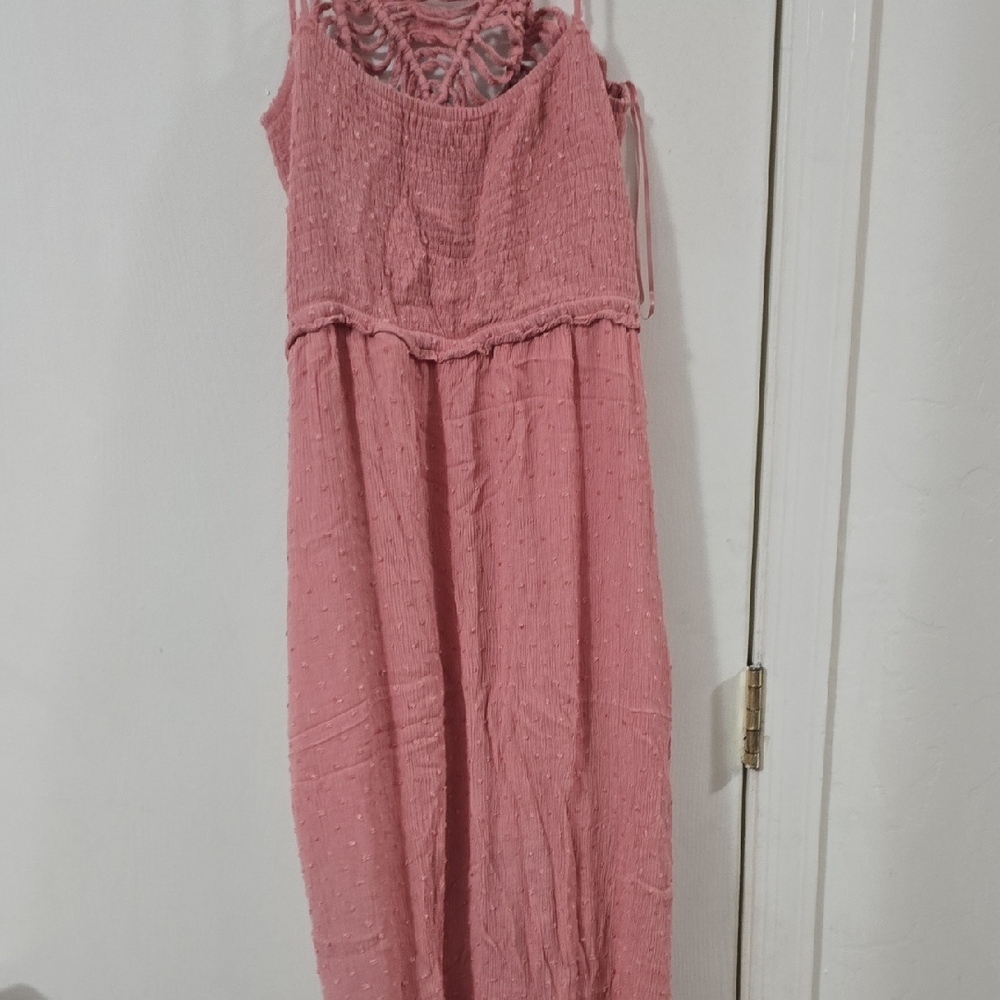Elegant Pink Textured Maxi Dress